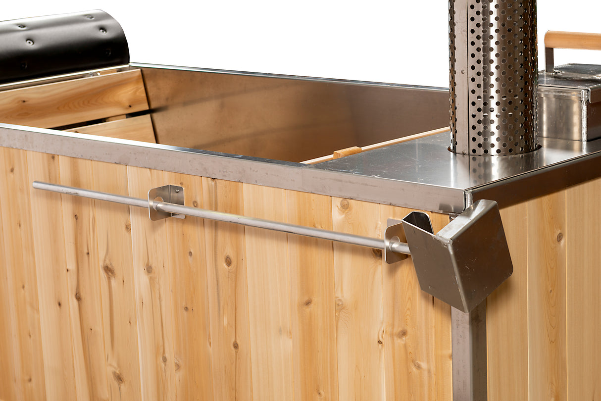 Canadian Timber Wood-Burning Hot Tub with Roll-Up Cover Kit - High-quality outdoor spa for relaxation and rejuvenation