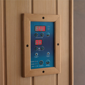 Golden Designs 1-Person Full Spectrum PureTech™ Near Zero EMF FAR Infrared Sauna with Himalayan Salt Bar Canadian Hemlock