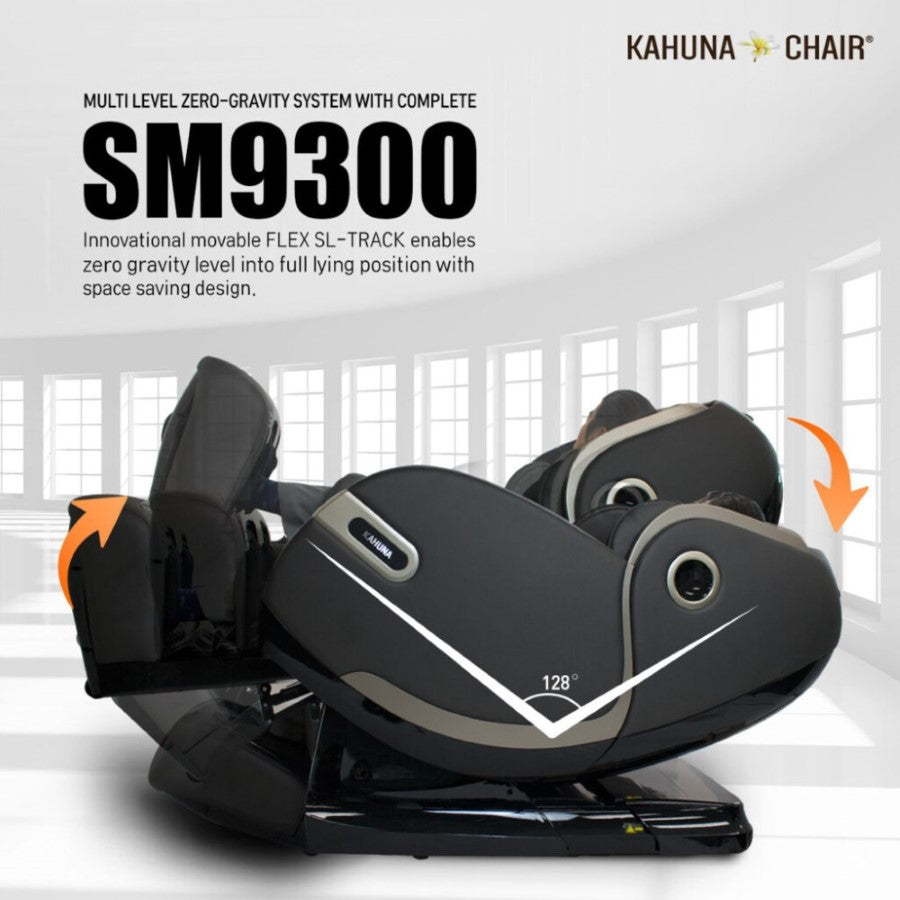 Kahuna SM-9300 massage chair displaying full-body massage capabilities
