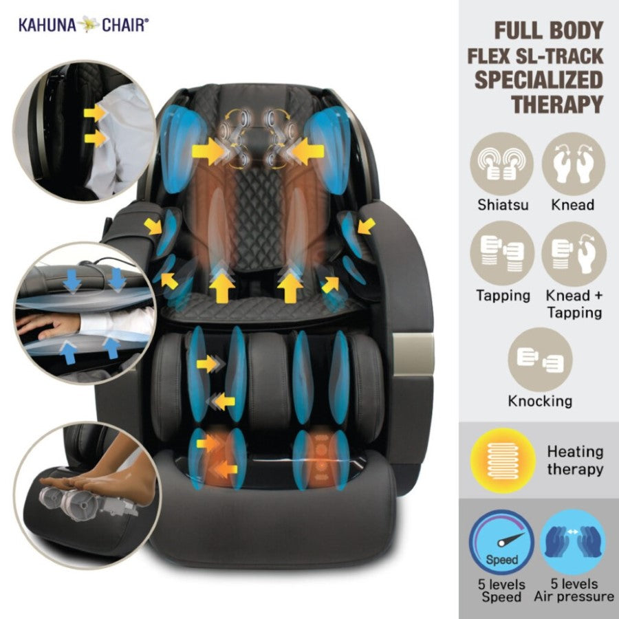 Kahuna NEW SM-9300 Massage Chair: 4D+ Dual Air Flex HSL-Track Infrared Heating