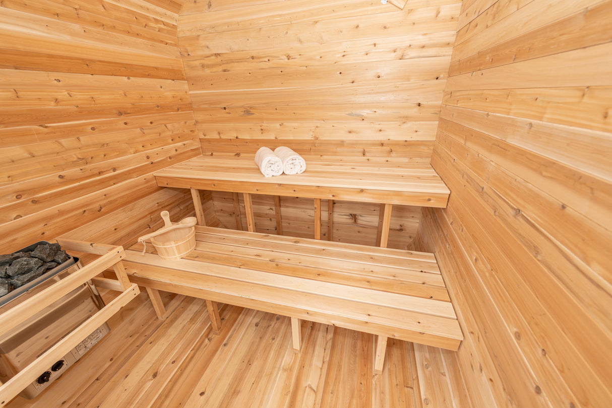 Dundalk Leisurecraft Canadian Timber 4-Person Luna Sauna - Relax in luxury with this spacious and beautifully crafted sauna from Aurora Sanctuary