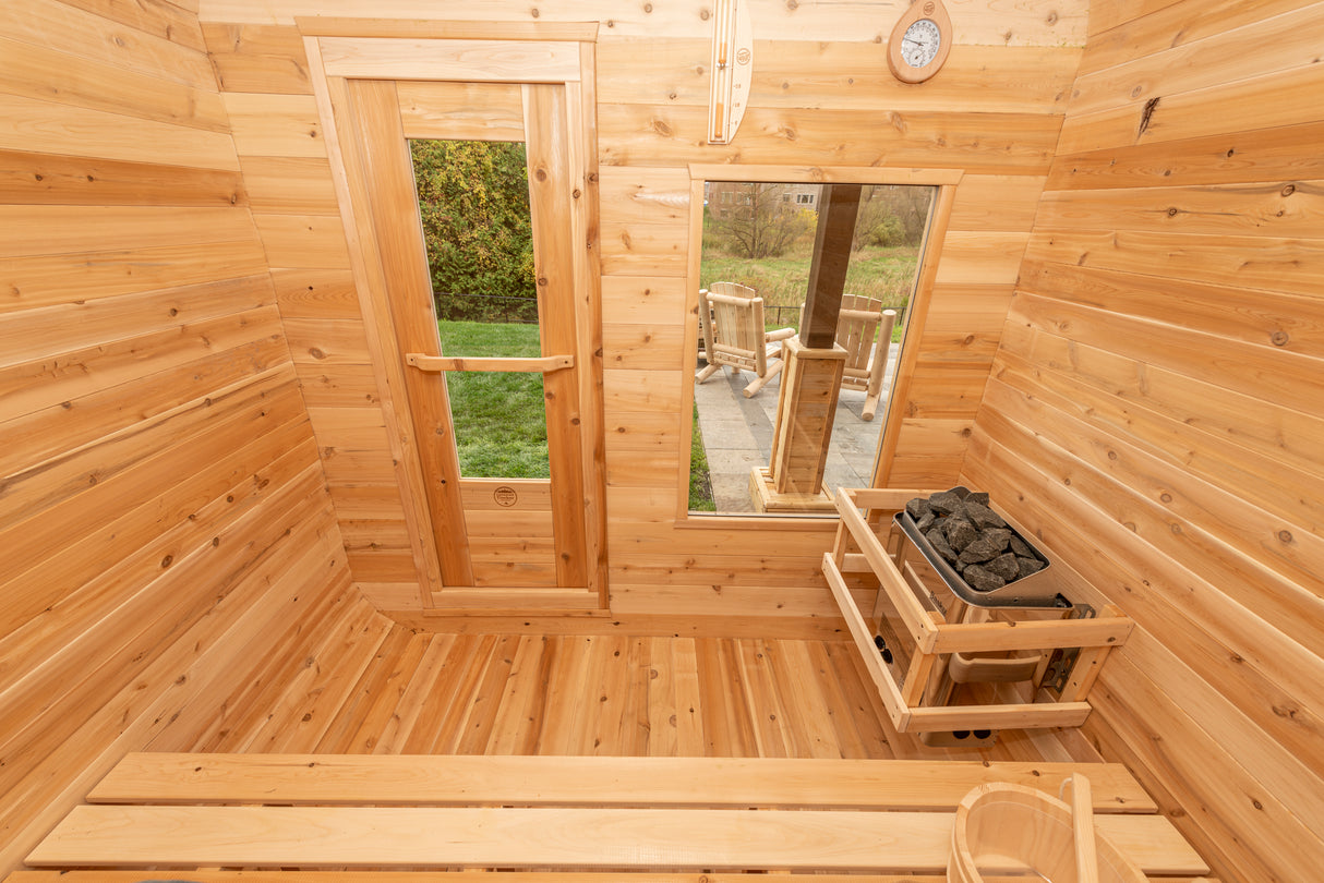 Buy Dundalk Leisurecraft Canadian Timber 4-Person Luna Sauna at Aurora Sanctuary - High-quality sauna for relaxation and wellness