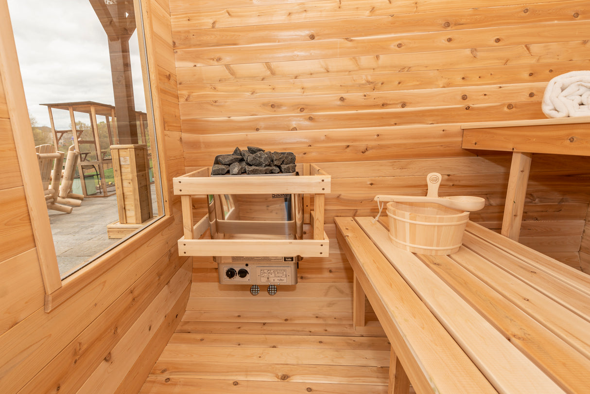 Four-person Canadian Timber Luna Sauna by Dundalk Leisurecraft - Relax and detox in style with this spacious and high-quality sauna