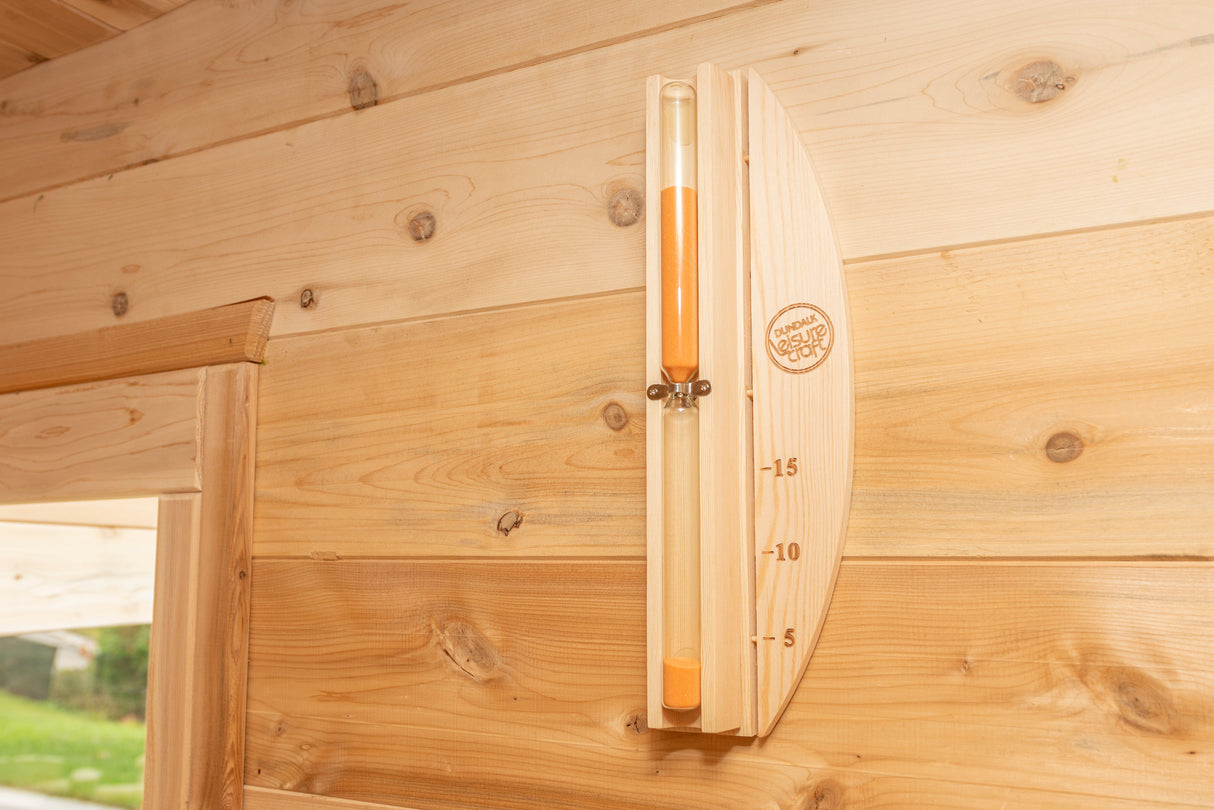 Shop the Dundalk Leisurecraft Canadian Timber 4-Person Luna Sauna at Aurora Sanctuary - Relax in Style with this Cozy Wood Sauna