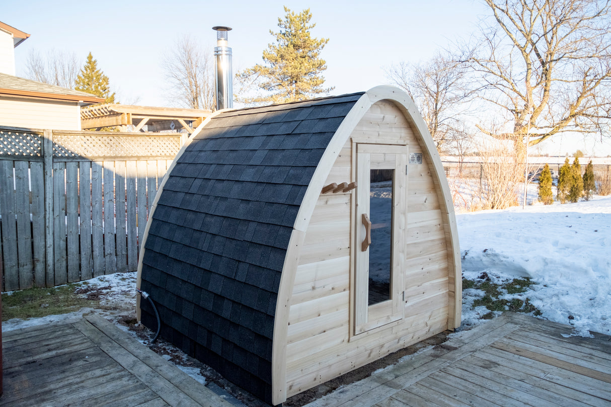 4-Person Canadian Timber Minipod Sauna by Dundalk Leisurecraft - Relax and unwind in this beautifully crafted sauna designed for comfort and luxury