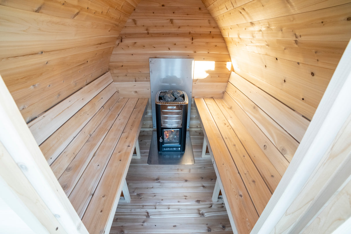 Explore the Dundalk Leisurecraft 4-Person Canadian Timber Minipod Sauna - Relaxation and wellness at its finest