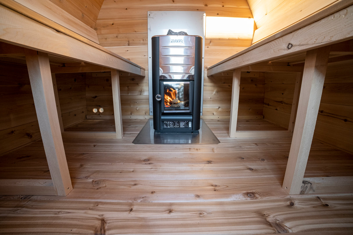 Get cozy and relax in the Dundalk Leisurecraft 4-Person Canadian Timber Minipod Sauna - a perfect addition to your home spa experience. Experience the ultimate luxury and comfort with this beautifully crafted sauna. Order now from Aurora Sanctuary!