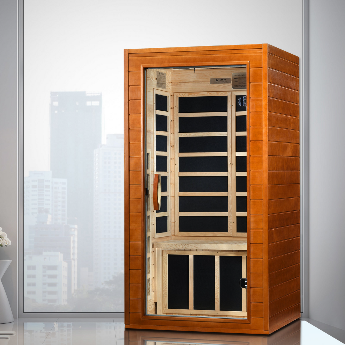 Dynamic Avila Elite 1-2-person Ultra Low EMF Under 3MG FAR Infrared Sauna Canadian Hemlock