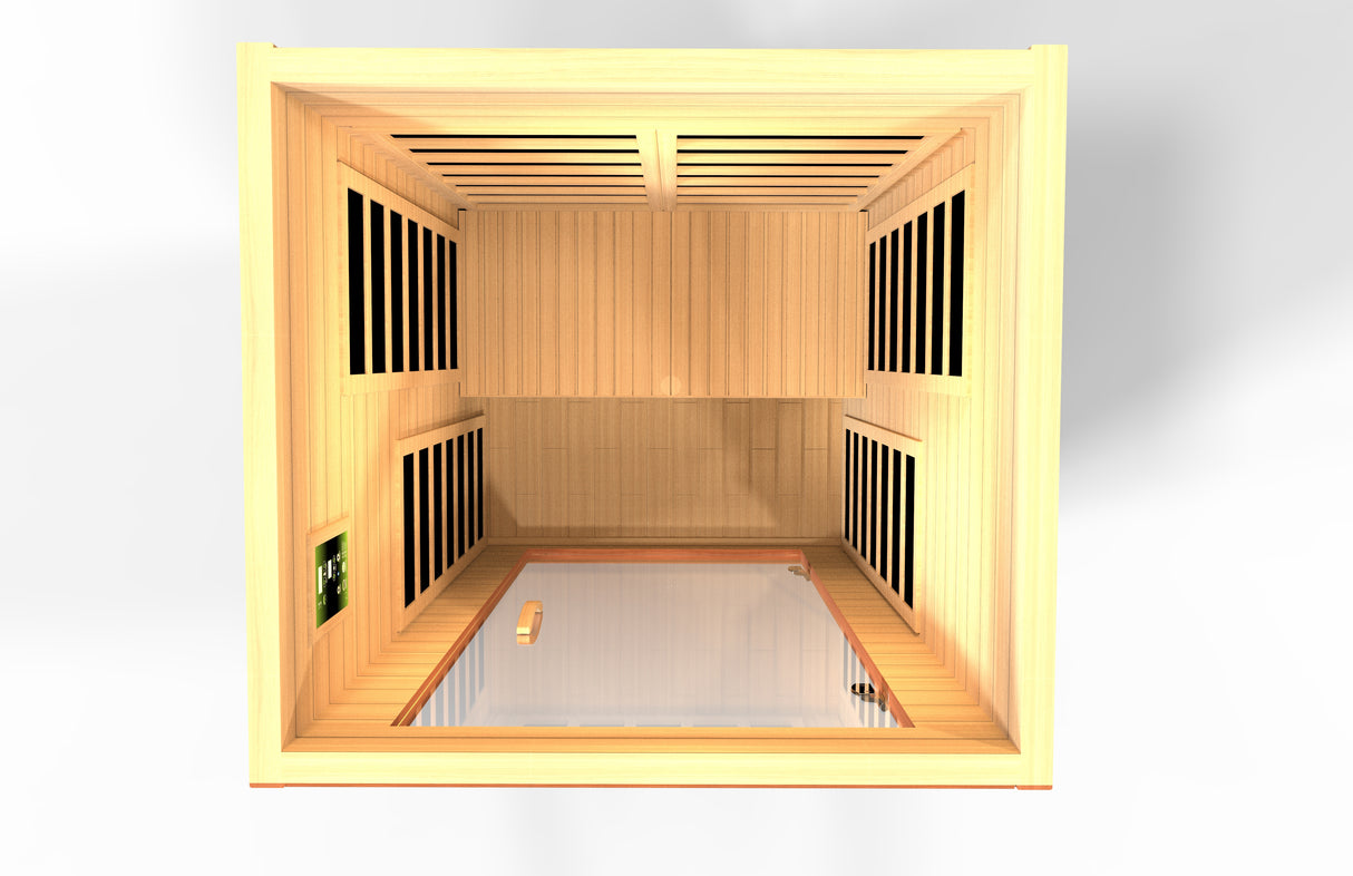 Dynamic Barcelona Elite 1-2 Person Ultra-Low EMF Infrared Sauna lifestyle shot