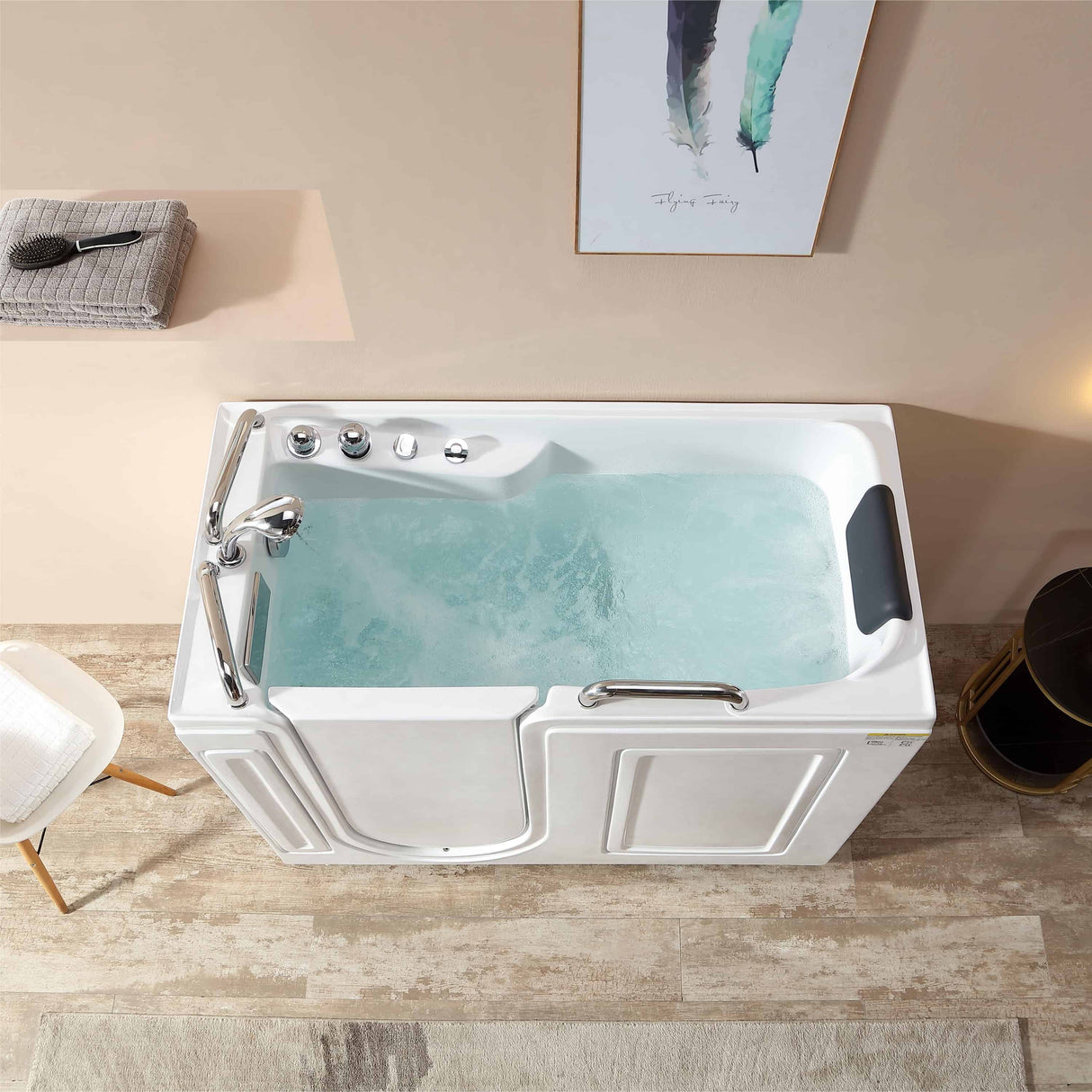 Empava 53WIT02 53-In Walk-in Whirlpool Bathtub by Aurora Sanctuary - Relaxing bathtub scene