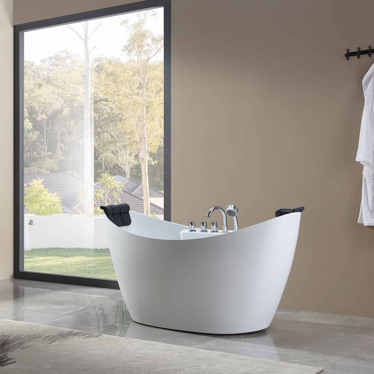 EMPAVA 59AIS11 59 IN. WHIRLPOOL FREESTANDING ACRYLIC BATHTUB