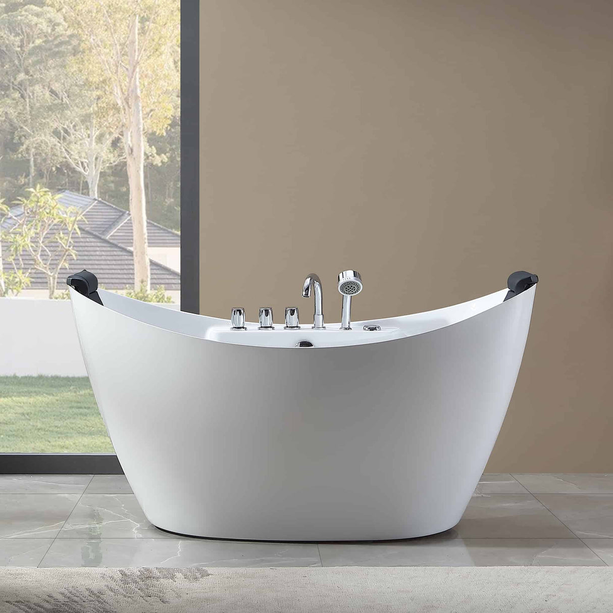 EMPAVA 59AIS11 59 IN. WHIRLPOOL FREESTANDING ACRYLIC BATHTUB