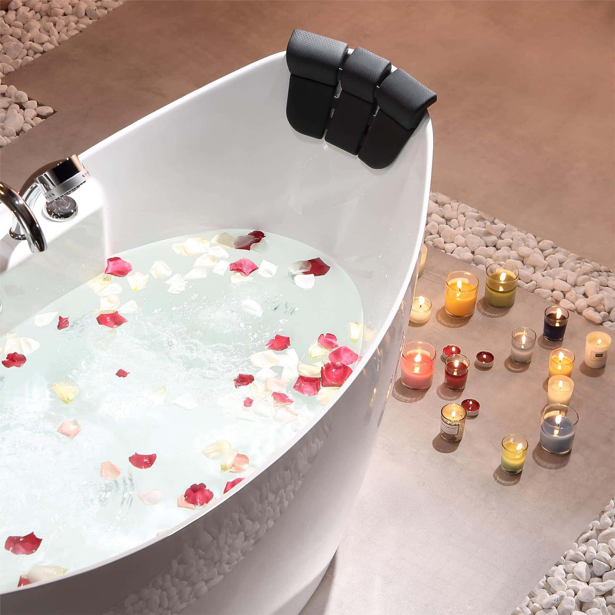 EMPAVA 59AIS11 59 IN. WHIRLPOOL FREESTANDING ACRYLIC BATHTUB