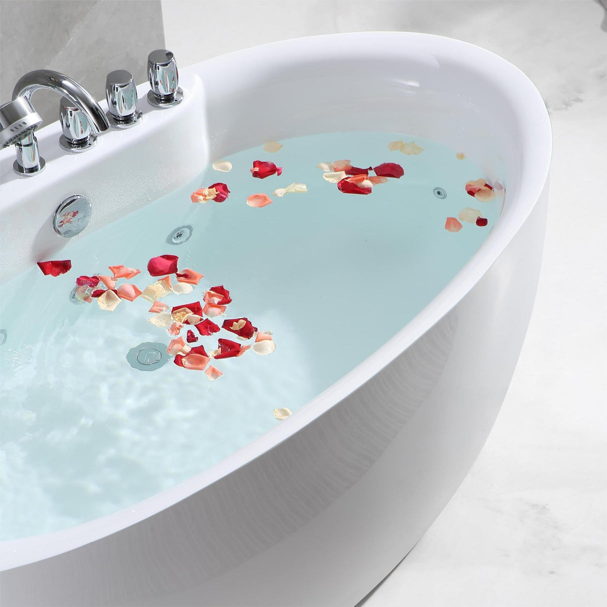EMPAVA 59AIS12 59 IN. WHIRLPOOL FREESTANDING ACRYLIC OVAL BATHTUB