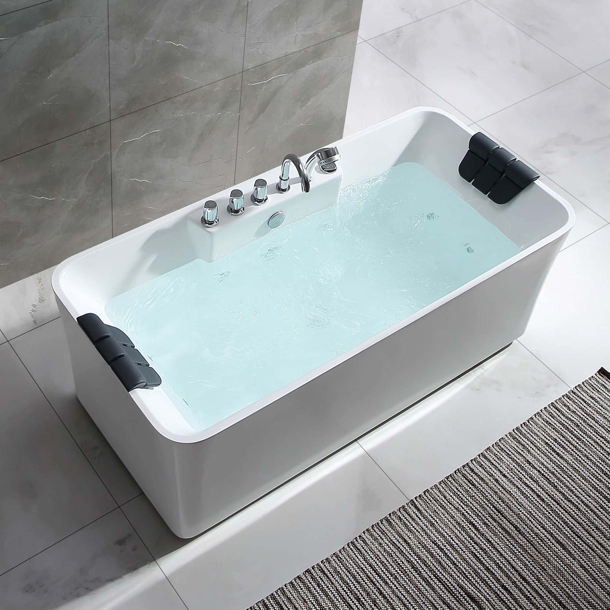 EMPAVA 59AIS15 59 IN. WHIRLPOOL FREESTANDING HYDROMASSAGE BATHTUB