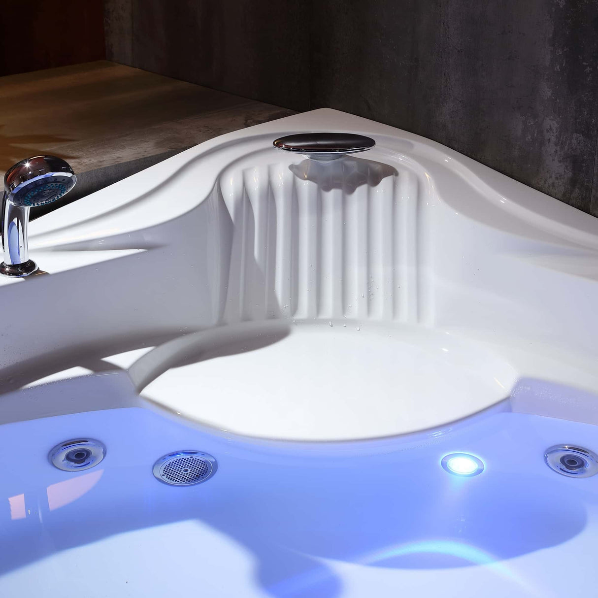 Empava 59JT319LED 59-In Whirlpool Corner Bathtub: Luxurious spa experience at home