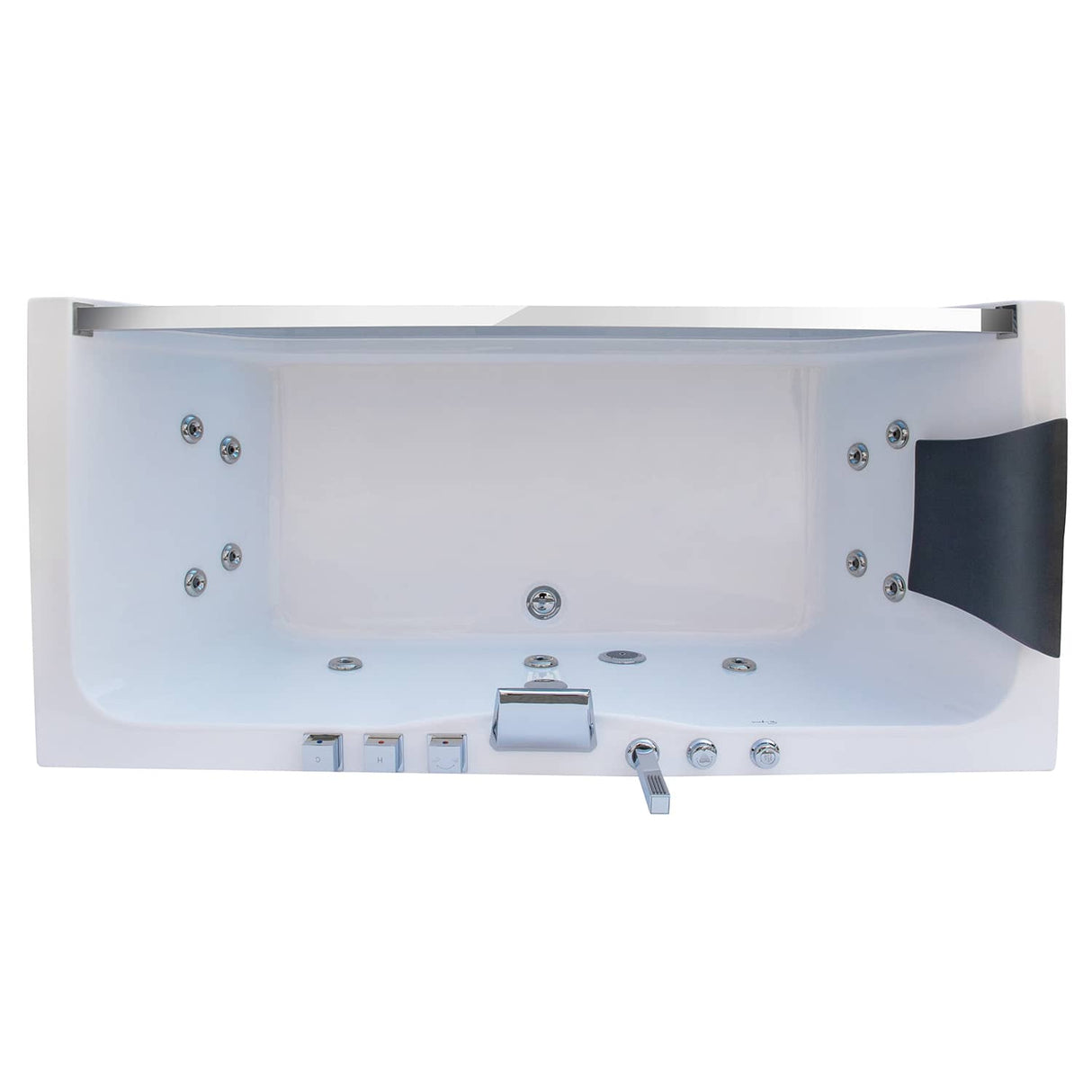 EMPAVA 59JT408LED 59 IN. WHIRLPOOL WATERFALL FAUCET HYDROMASSAGE BATHTUB