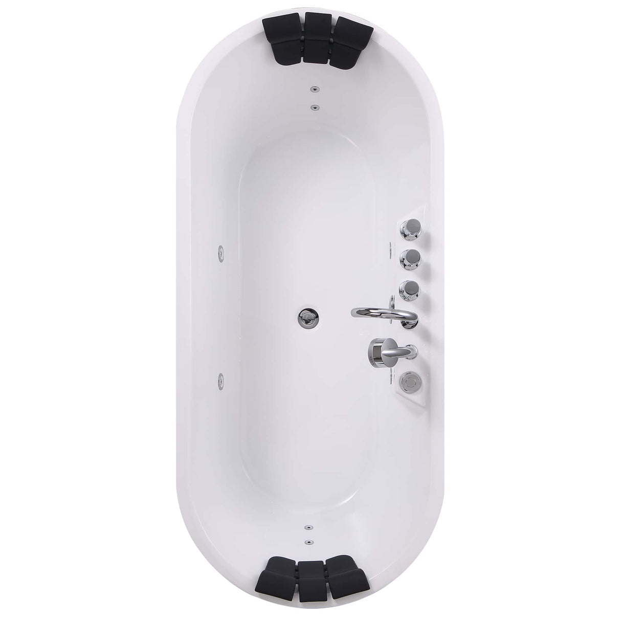 Empava 67AIS01 Freestanding Hydromassage Oval Double-Ended Bathtub, luxury spa bath