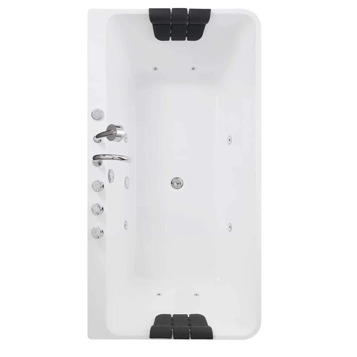 Empava 67AIS03 67-Inch Whirlpool Freestanding Bathtub - Rectangular Double-Ended Acrylic Hydromassage Tub | Shop at Aurora Sanctuary