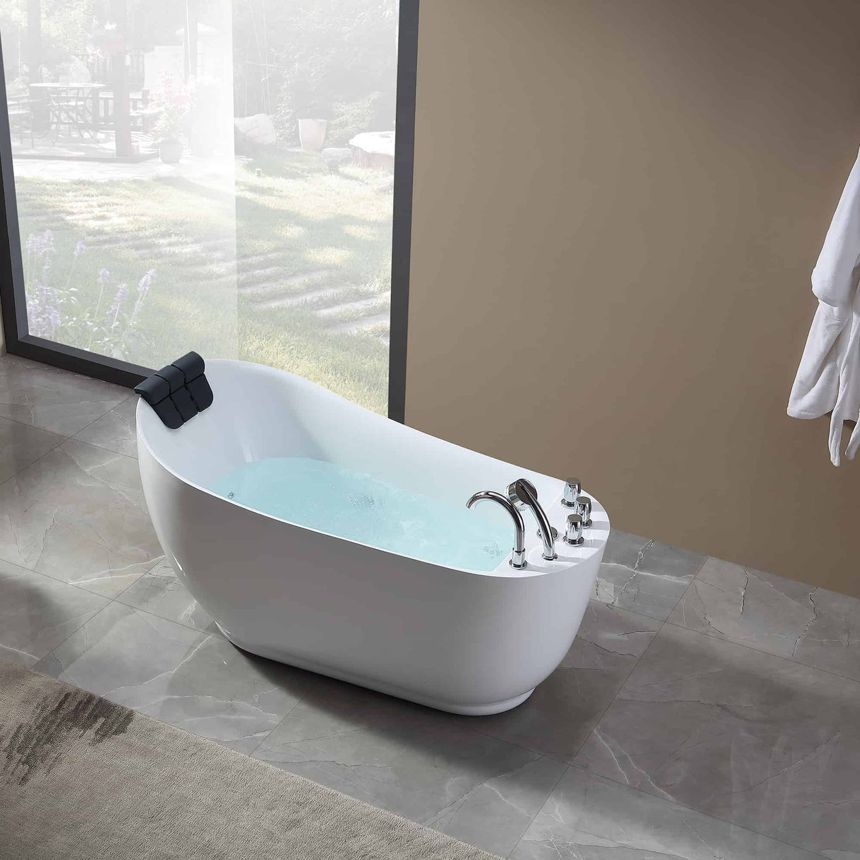 EMPAVA 67AIS05 67 IN. WHIRLPOOL FREESTANDING ACRYLIC BATHTUB
