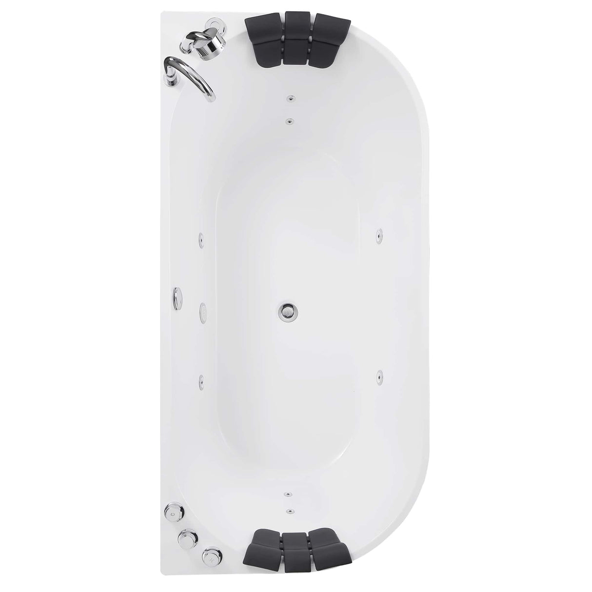 Empava 67AIS07 67 Whirlpool Acrylic Alcove Hydromassage Oval Double-Ended Bathtub - luxurious spa experience at home