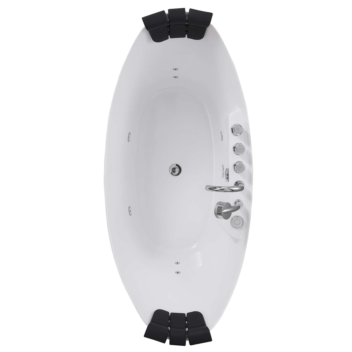 Empava 67AIS10 Hydromassage Oval Double-Ended Freestanding Acrylic Bathtub - Ideal for Relaxation and Luxury
