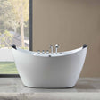 Empava 67AIS10 Whirlpool Freestanding Acrylic Bathtub in a luxurious hydromassage oval double-ended design at Aurora Sanctuary