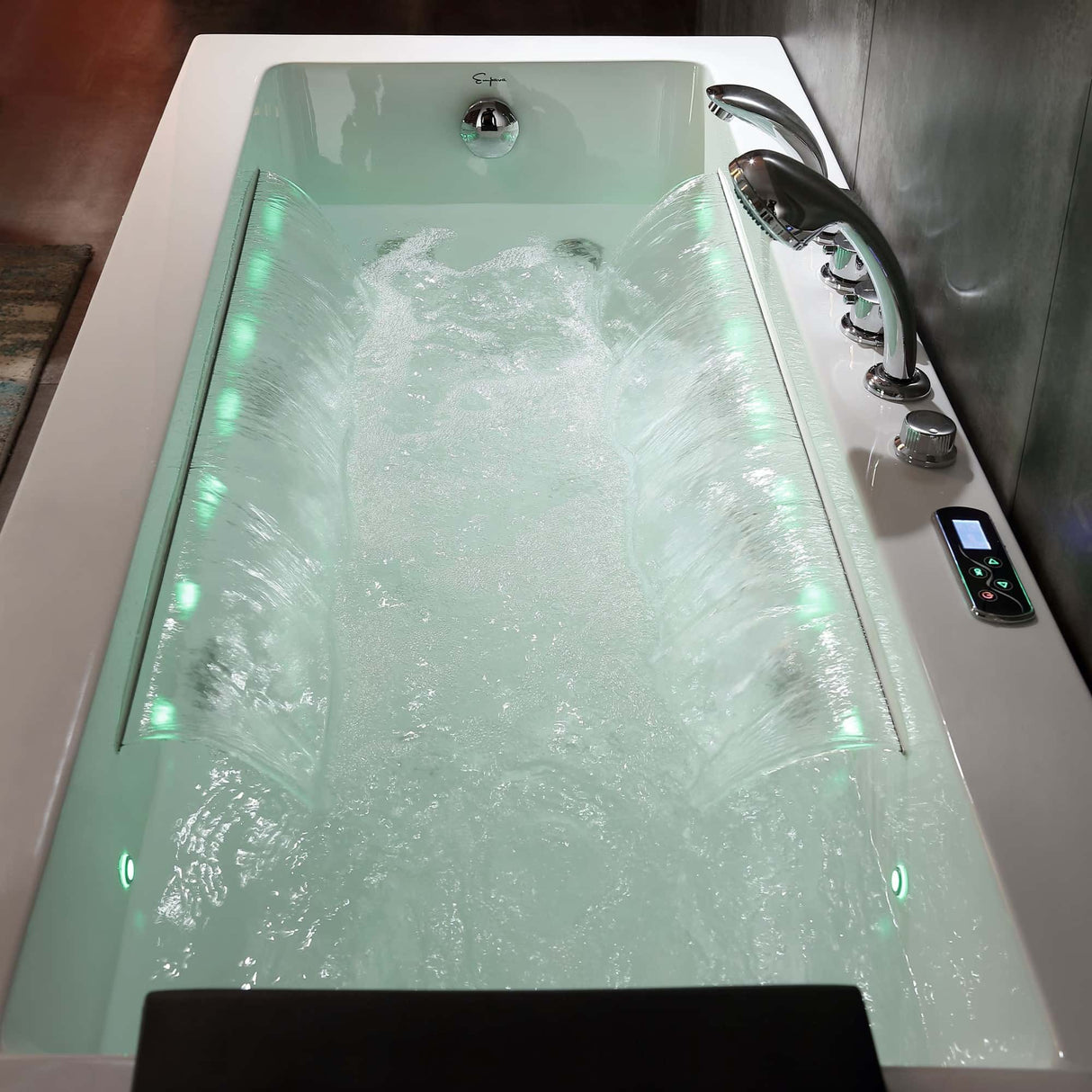 Empava 67JT351LED 67-Inch Whirlpool Bathtub with Waterfall Spout and Chromatherapy - Buy Now at Aurora Sanctuary