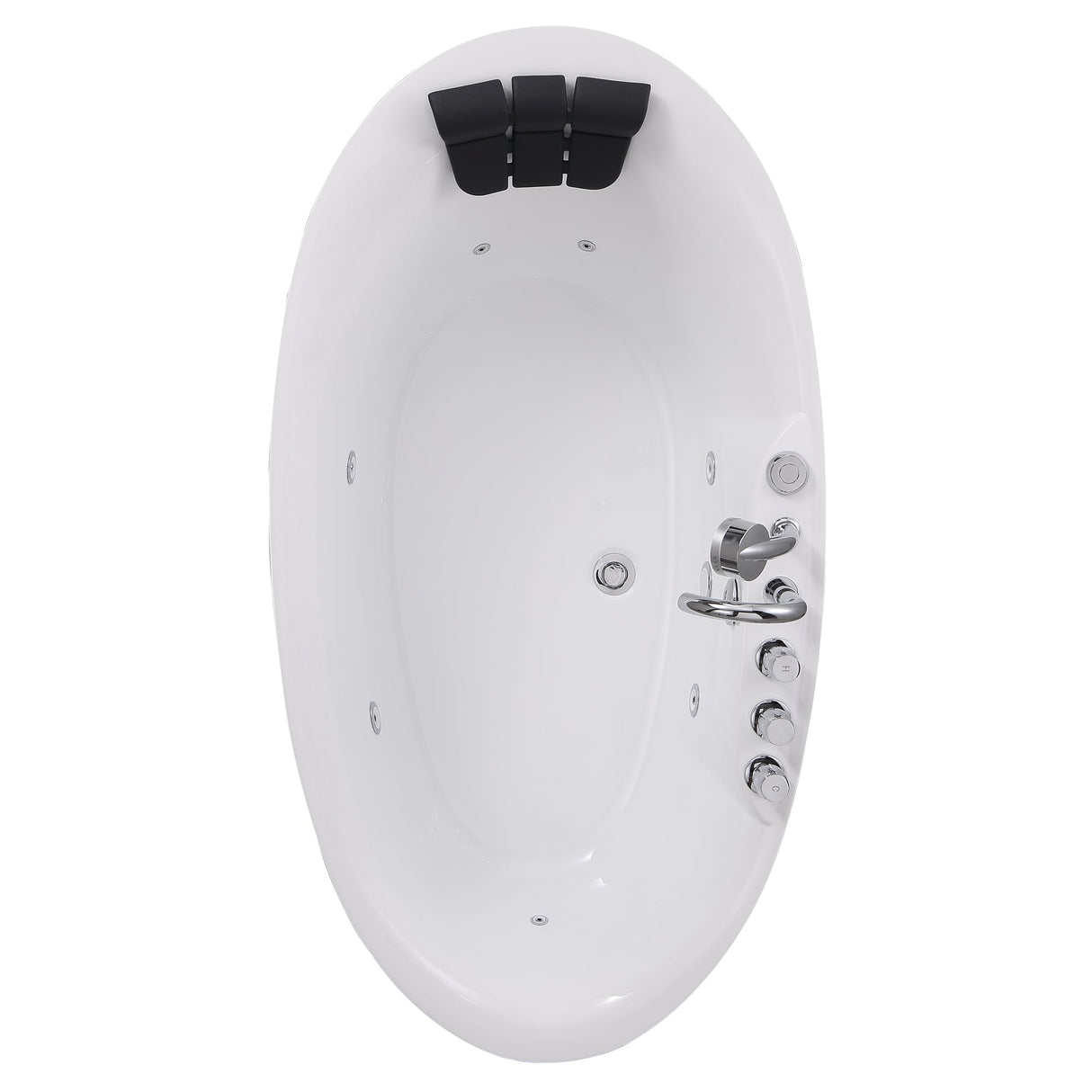Empava 71AIS14 71-Inch Freestanding Acrylic Bathtub in Oval Design | High-Quality Whirlpool Tub at Aurora Sanctuary