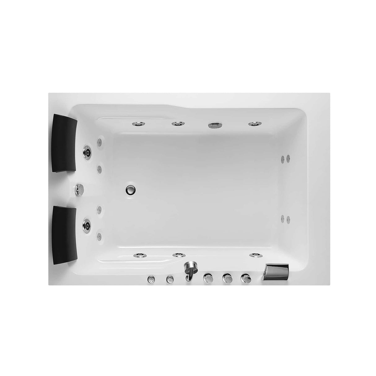 Empava 71JT667B 71-In Alcove Whirlpool Luxury 2-Person Hydromassage Tub - Ideal for relaxing baths for two in a stylish design