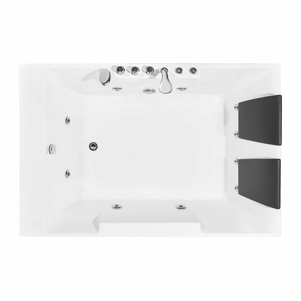 Empava 72JT367LED 72-Inch Whirlpool Luxury 2-Person Hydromassage Acrylic Rectangular Bathtub with LED lights - Aurora Sanctuary
