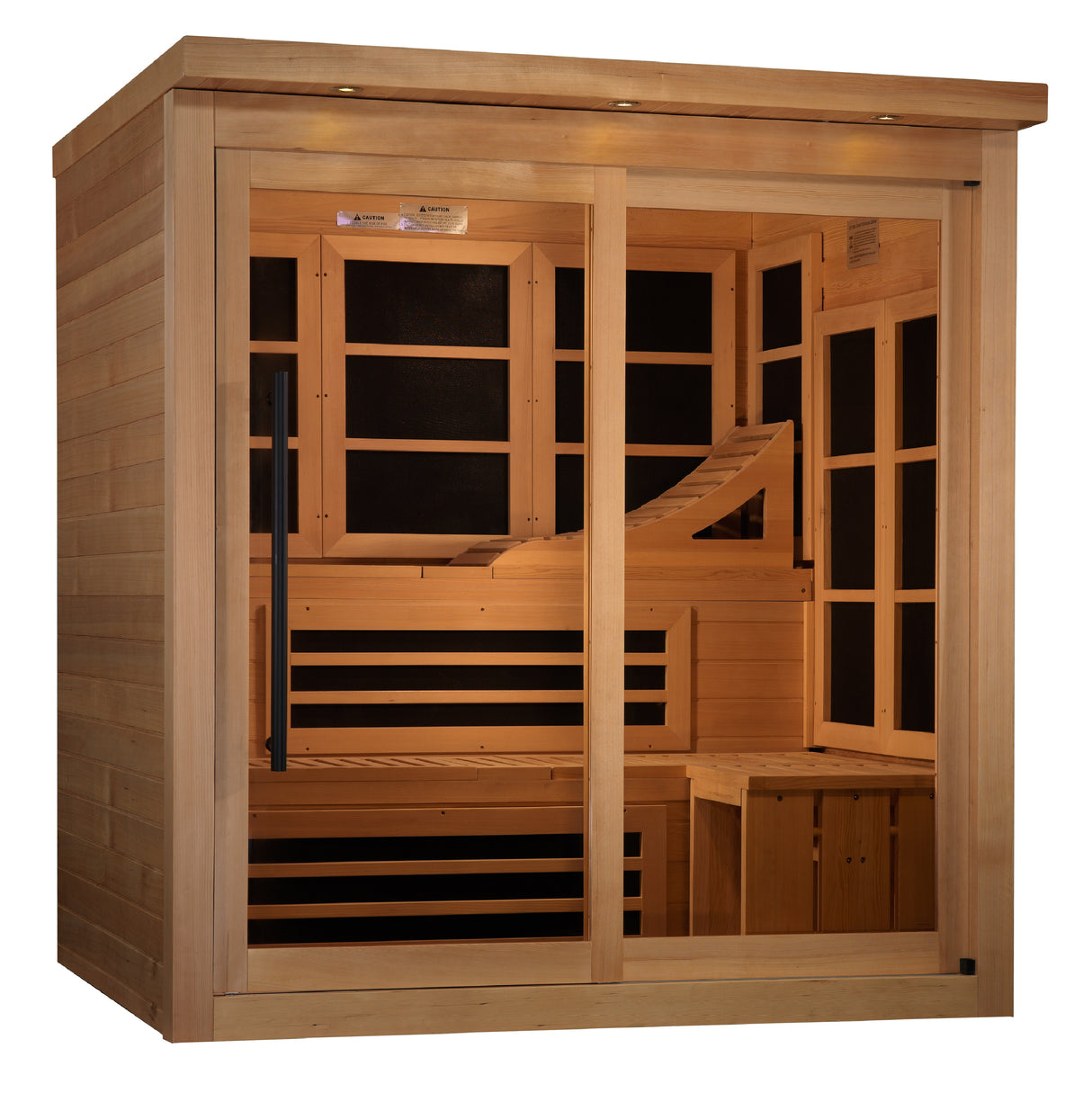 Golden Designs Monaco Limited Edition 6-person PureTech™ Near Zero EMF Under 2MG FAR Infrared Sauna Canadian Hemlock - GDI-696-02