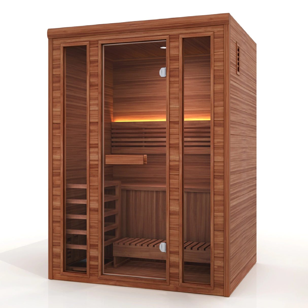 NEW Golden Designs 2025 "Andermatt Edition" 2 - 3 Person Traditional Steam Sauna GDI-7030-01 - Pacific Premium Clear Cedar