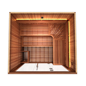 Golden Designs 2025 Osla Edition 6-Person Sauna in Canadian Red Cedar - Luxurious and spacious sauna for up to 6 individuals, crafted from premium Canadian Red Cedar