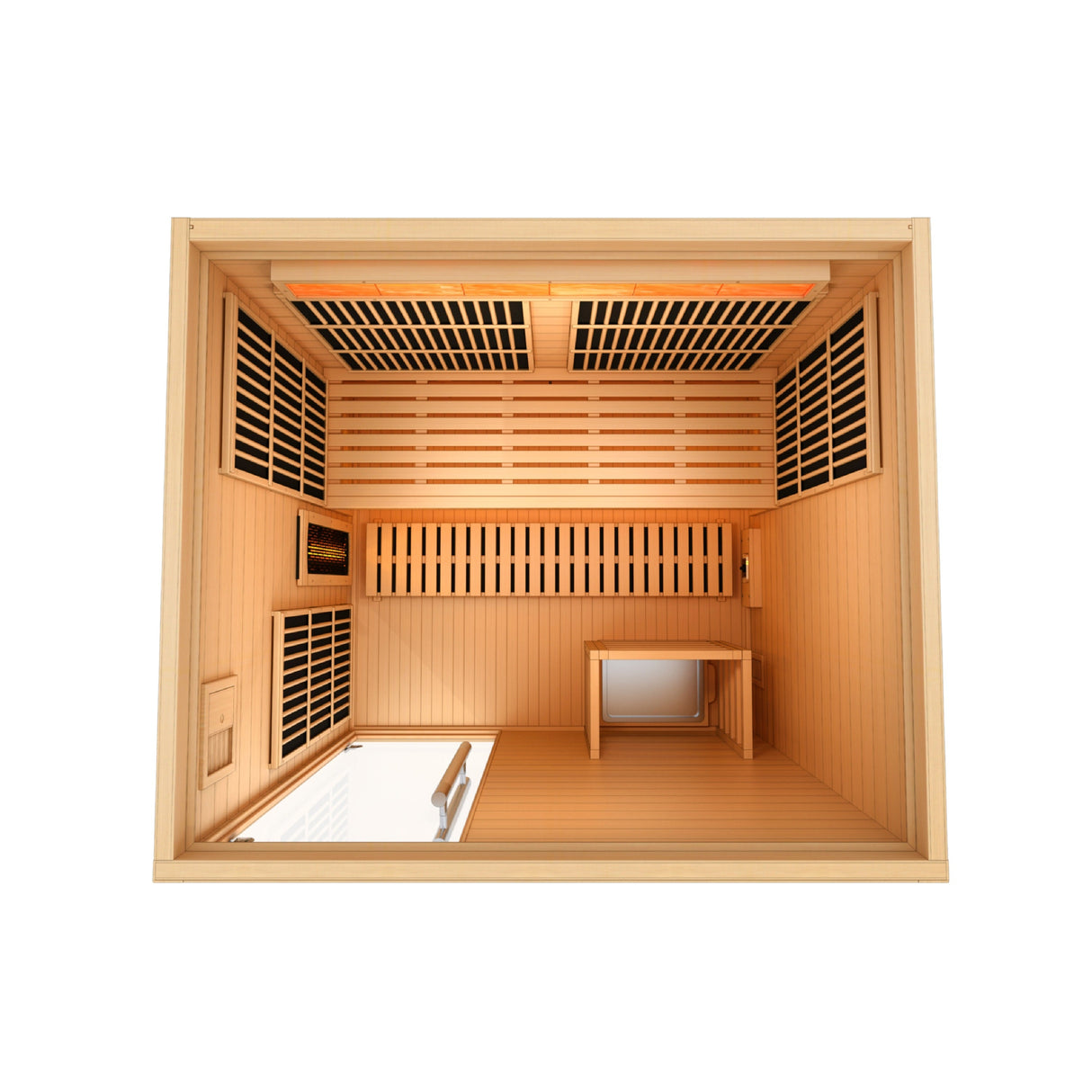 Golden Designs 2025 Soria 3-Person Hybrid Sauna - Full Spectrum, Premium Quality Sauna for Health and Relaxation