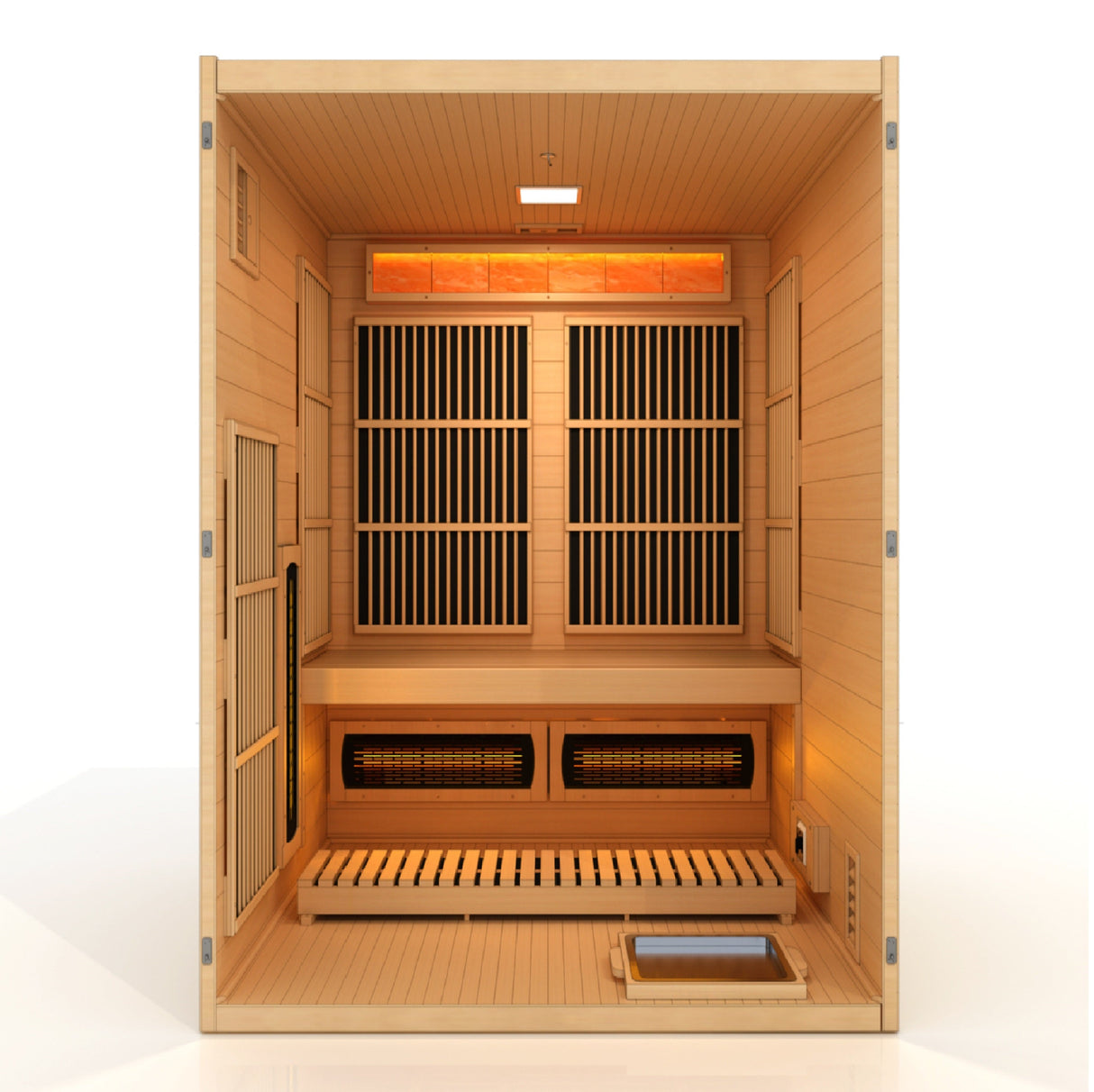 Golden Designs 2025 Soria 3-Person Hybrid Sauna | Full Spectrum - Relax and rejuvenate in this spacious sauna for three, featuring advanced technology for a holistic wellness experience.