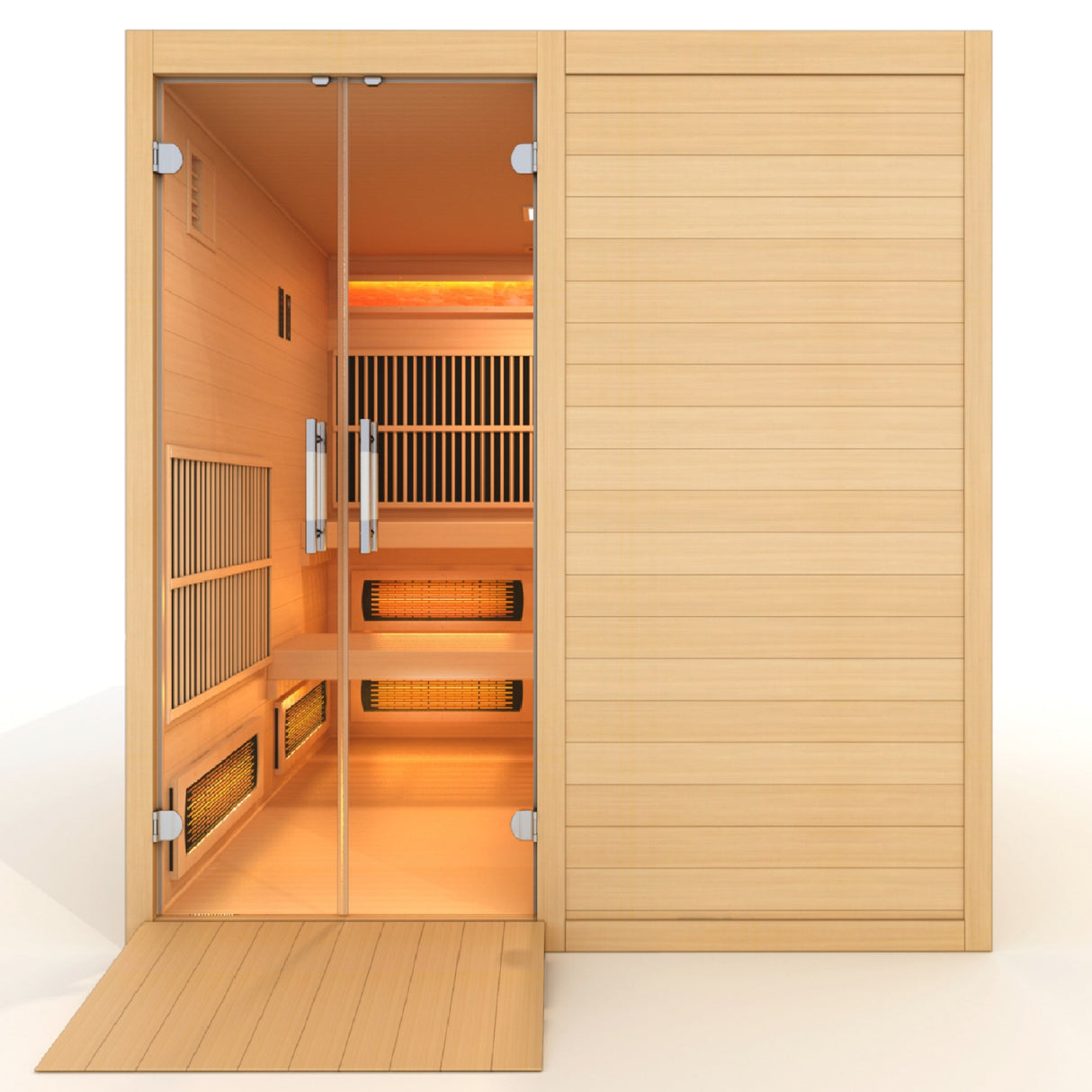 Golden Designs 2025 Toledo 6-Person Hybrid Sauna with Full Spectrum - Luxurious and spacious sauna for six, featuring full spectrum technology, ideal for relaxation and wellness