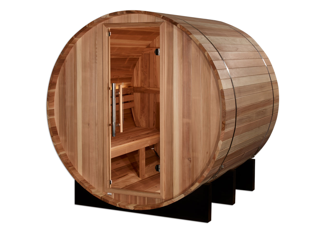 Golden Designs "St. Moritz" 2 Person Barrel Traditional Sauna - Pacific Cedar