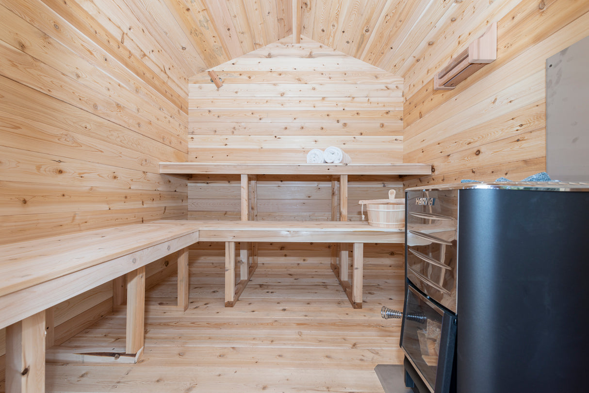 Explore the Dundalk Leisurecraft 6-Person Georgian Cabin Sauna at Aurora Sanctuary | High-quality relaxation and wellness experience