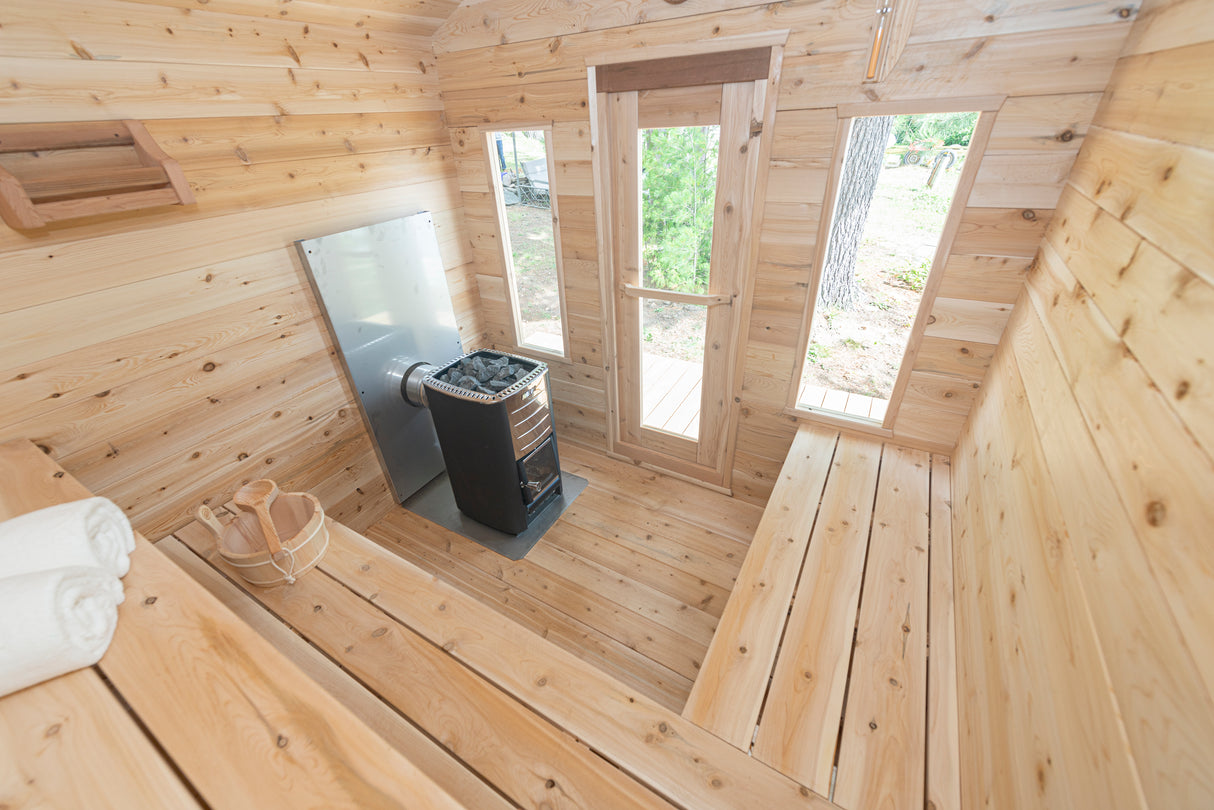 Shop Dundalk Leisurecraft 6-Person Georgian Cabin Sauna at Aurora Sanctuary - Relax in style with this luxurious sauna designed for up to 6 people