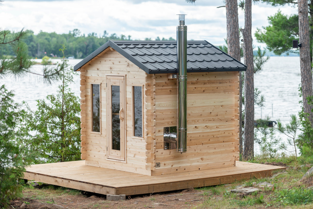 Shop the Dundalk Leisurecraft 6-Person Georgian Cabin Sauna at Aurora Sanctuary - Premium quality sauna for ultimate relaxation and rejuvenation