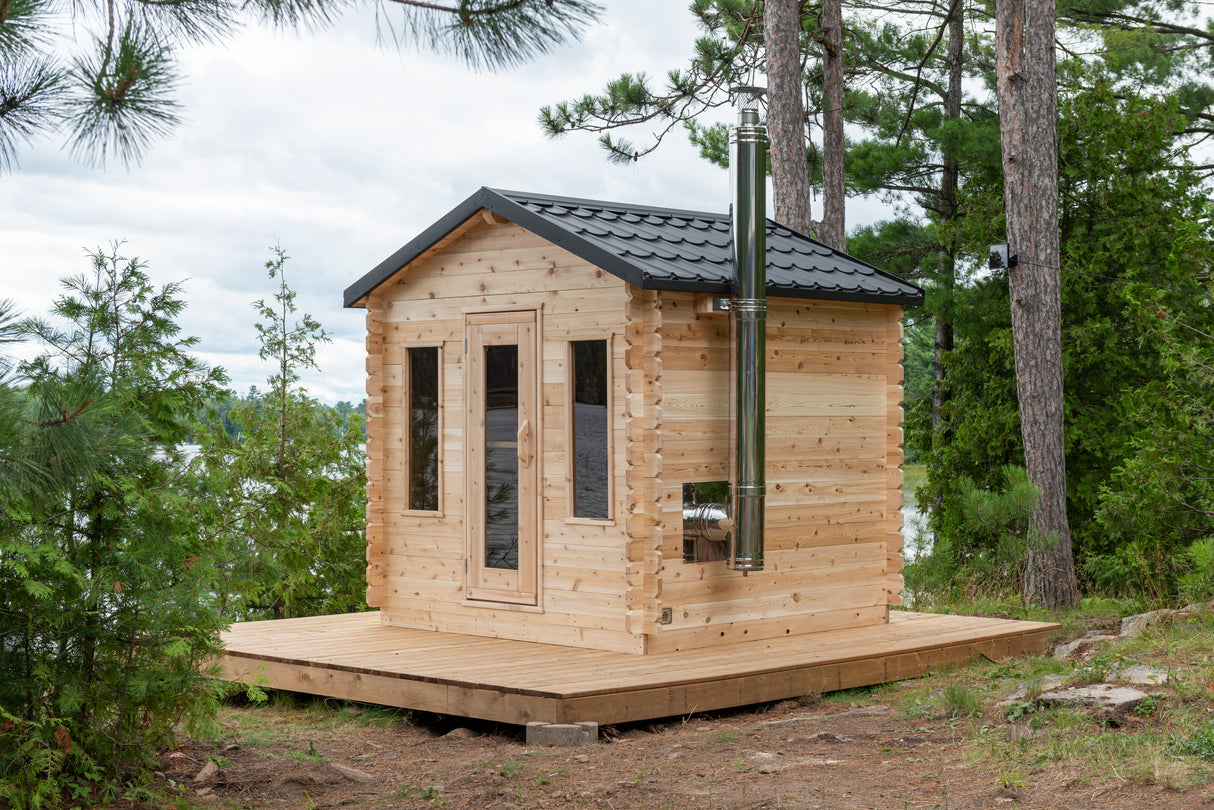 Shop the Dundalk Leisurecraft 6-Person Georgian Cabin Sauna at Aurora Sanctuary - Relax and unwind in this luxurious sauna retreat