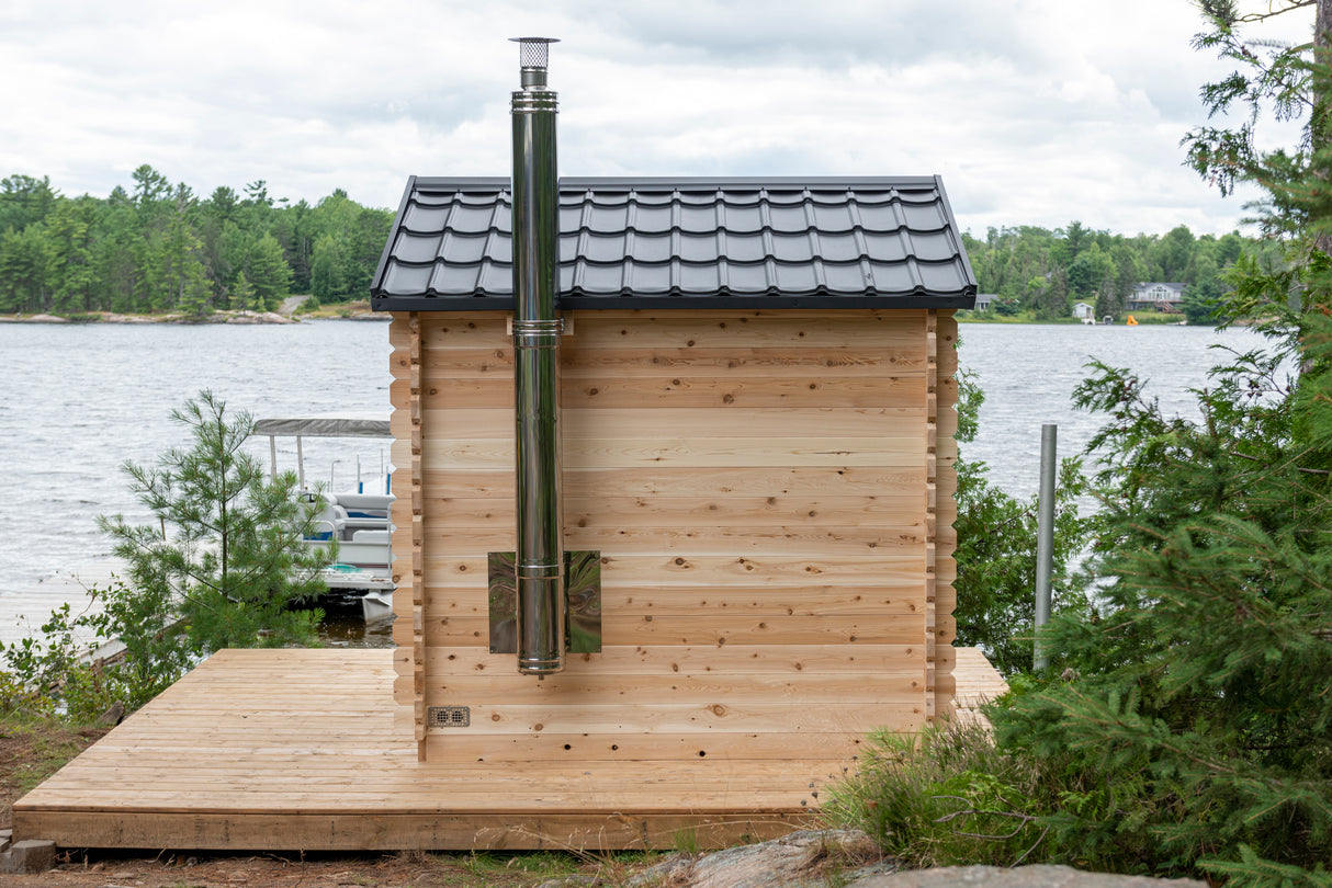 Buy the Dundalk Leisurecraft 6-Person Georgian Cabin Sauna at Aurora Sanctuary - Relax and unwind in style with this premium sauna retreat