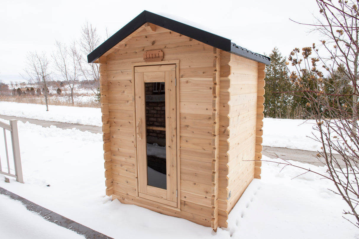 Granby Print Luxury Dundalk Canadian Timber 3-Person Sauna at Aurora Sanctuary