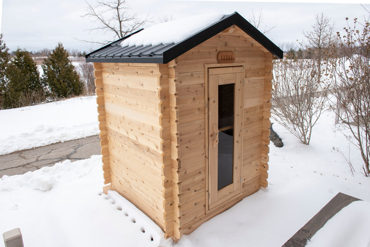 Granby Print Luxury Dundalk Canadian Timber 3-Person Sauna at Aurora Sanctuary