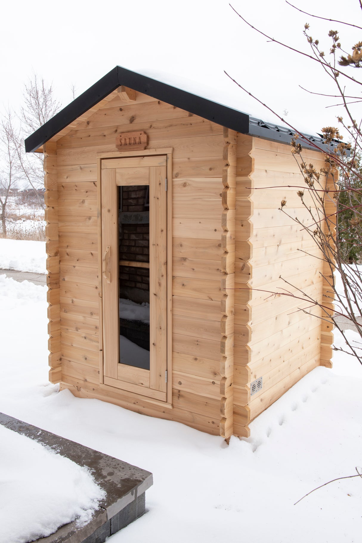 Experience luxury with the Dundalk Canadian Timber 3-Person Sauna at Aurora Sanctuary