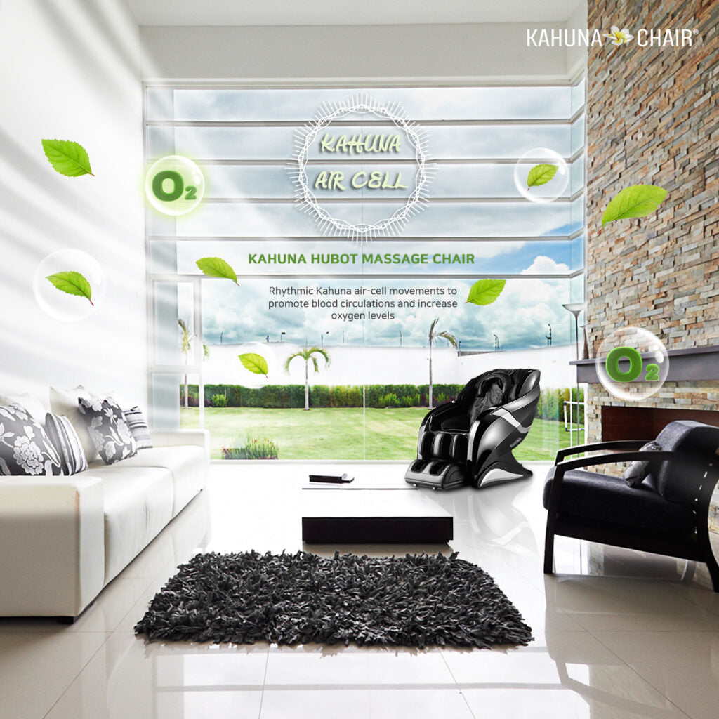 Kahuna massage chair showcasing the LCD remote controller