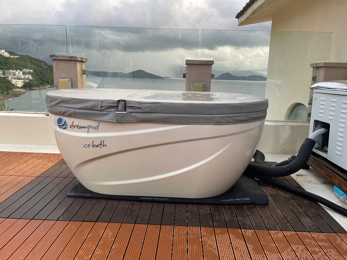 Dream Pod Fiberglass Ice Bath with Chiller - Shop Now at Aurora Sanctuary