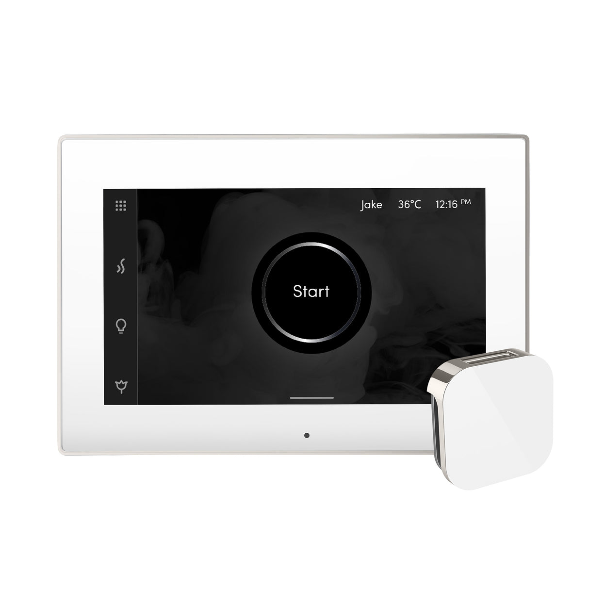 iSteamX Steam Shower Control and Aroma Glass SteamHead