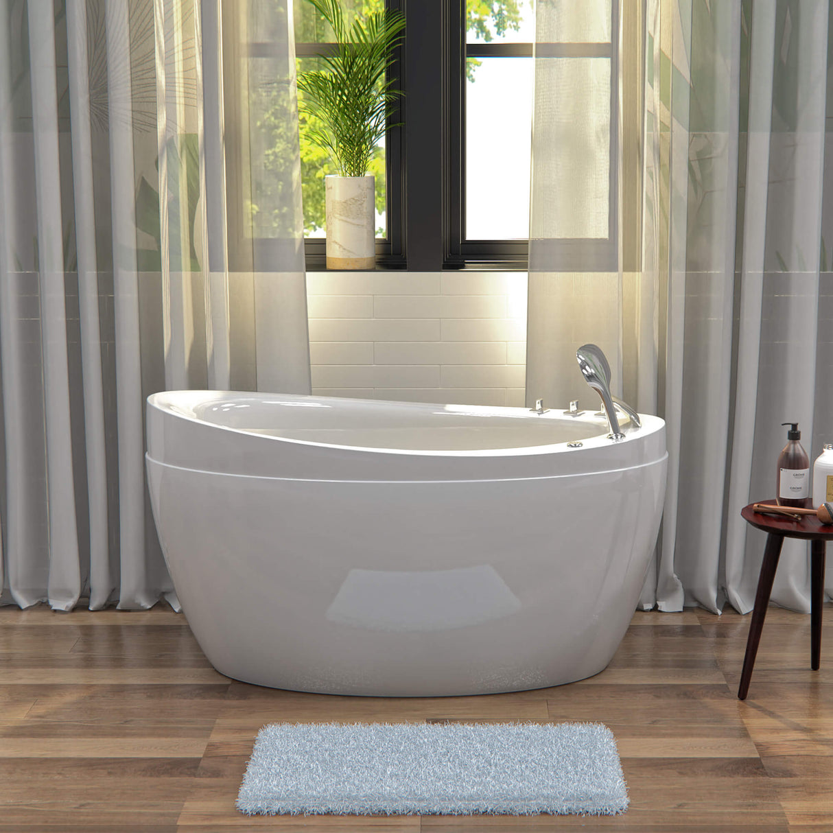 EMPAVA 48JT011 48 IN. JAPANESE-STYLE FREESTANDING OVAL AIR MASSAGE TUB